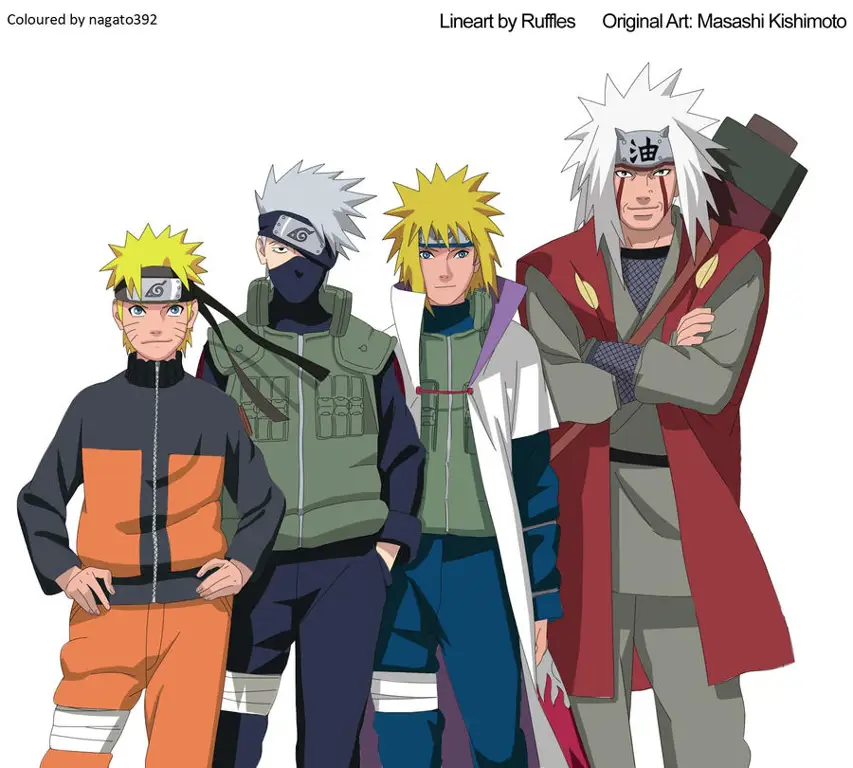 Para ninja Konoha Gambar karakter Naruto berkumpul