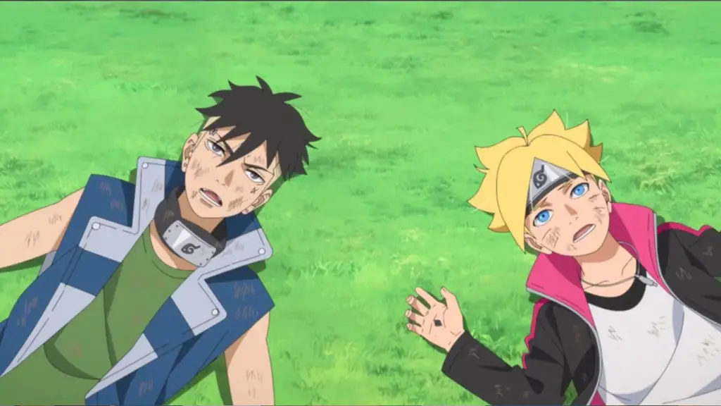 Naruto dan Kawaki saling berhadapan