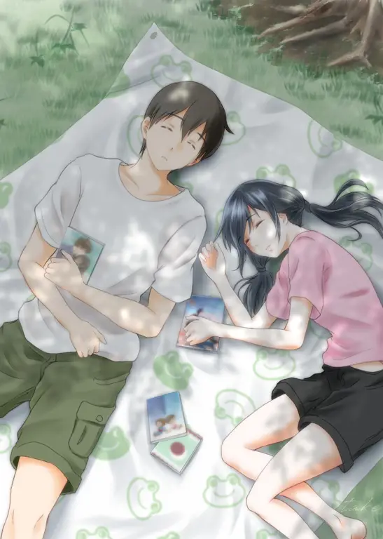 Karakter utama Tenki no Ko Hodaka dan Hina, karakter utama dalam film Tenki no Ko