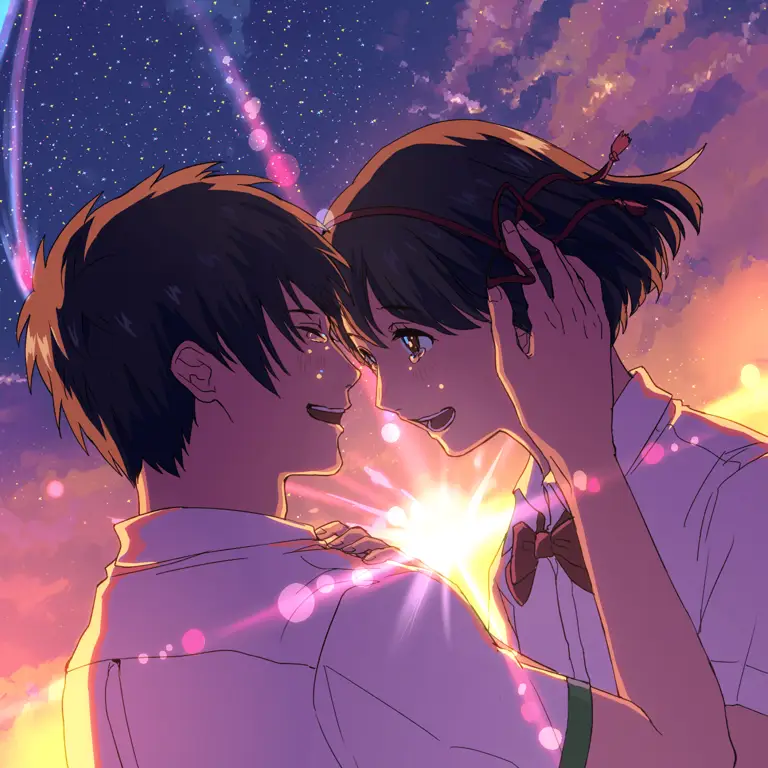 Gambar adegan romantis dari film anime