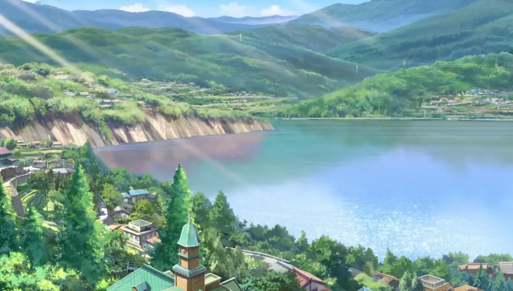 Pemandangan indah dari film anime Your Name.
