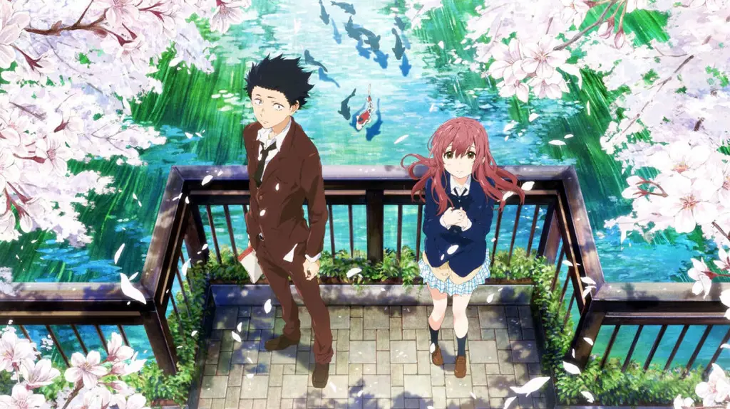 Adegan film anime yang menunjukkan komunikasi gadis tuli